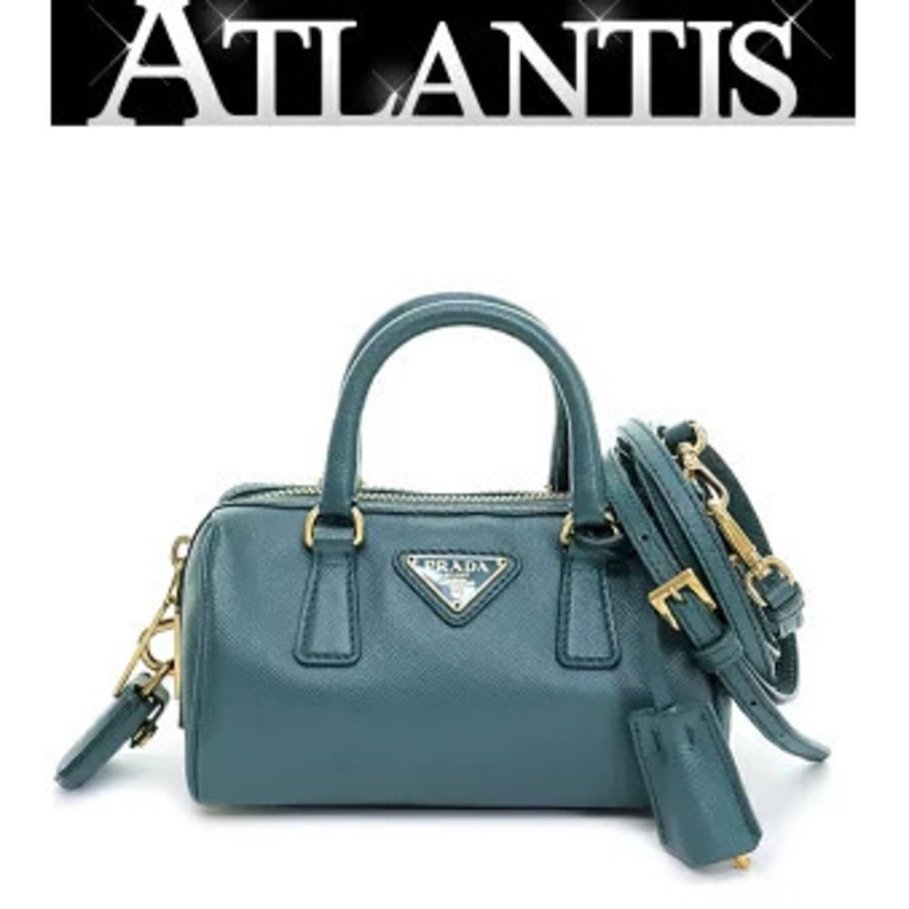 Prada Boston Bag Saffiano Leather Blue - Picture 1 of 6
